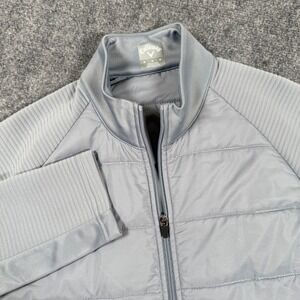 Callaway Jacket Medium Gray Full Zip Puffer Long Sleeveless Golf Lightweight Men